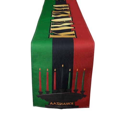 Kwanzaa Table Runner 70x11.8 Inch Colorful Flax Tablecloth for Dining Room Kitchen Home Celebration Kwanzaa Placemats Decorations African American Heritage Holiday Party Table Decor