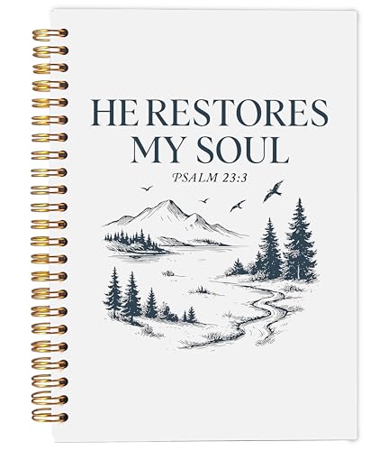 Carnet de notes biblique Psaume 23:3 journal chrétien à spirale de 14x21 cm