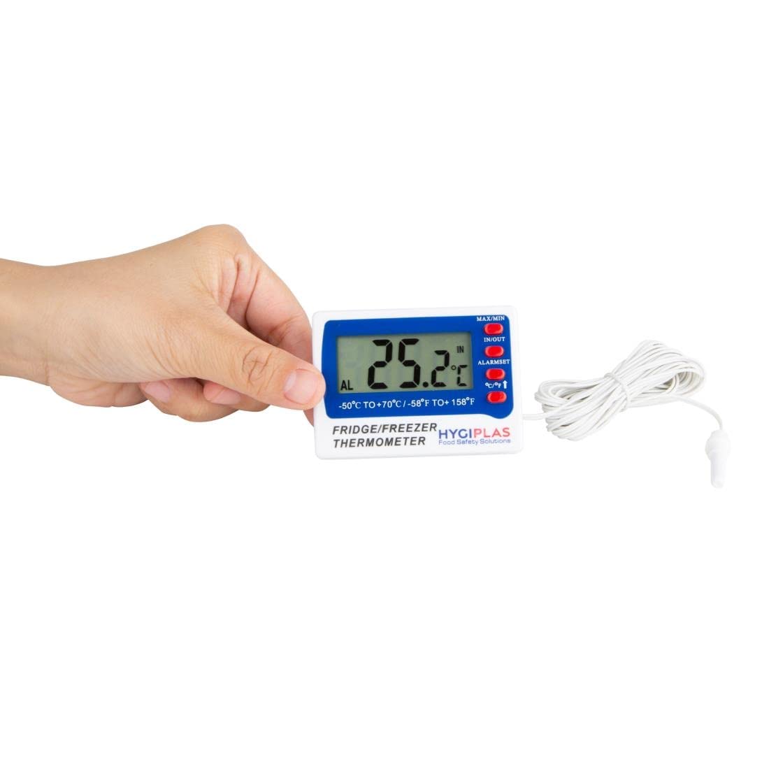 Hygiplas Thermomètre numérique pour congélateur et réfrigérateur Hygiplas, Blanc, 73(L) x 52(l) x 15(h)mm, Plastique, F343