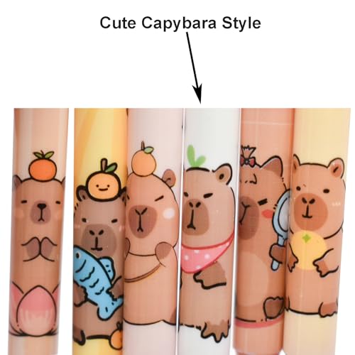 12 bolígrafos gel retráctiles Maydahui Capybara tinta negra miniatura 3