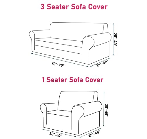 Image of LAZI Sofa Cover 3+1+1 Seater Airforce Blue Big Spandex Non-Slip Elastic Stretchable 3 Seater and 2 Seater Fully Covered 5 Seater Sofa Cover Protector for Sofa Stretchable slipcovers