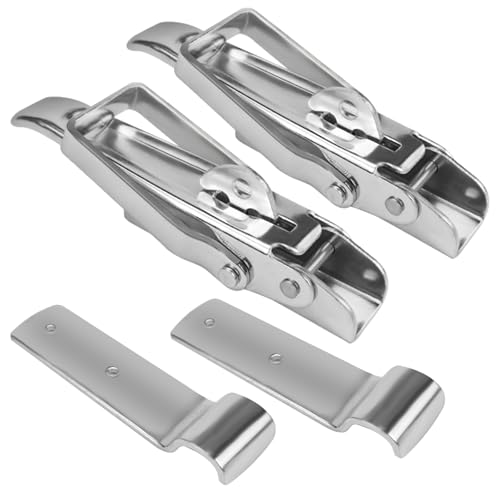 WJMY 2 PCS fermeture excentrique avec verrouillage (210 mm), fermeture à genouillère grande pour voiture/remorque/bennes, fermeture de ridelle pour benne,...