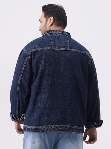 Image of Urbano Plus Men's Relaxed Fit Full Sleeve Utility Denim Jacket