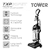 Tower T108001PLPET TXP30PET Bagless Upright Vacuum Cleaner with Cyclonic Technology, Washable Filter, 2-in-1 Crevice Tool & Floor Brush, Pet Attachment, 4L Dust Capacity, 400W, Platinum