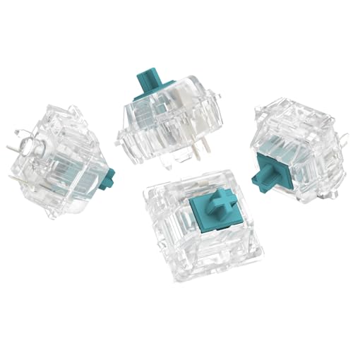 Image of DUROCK T1 Tactile Keyboard Switches, 5 Pins Tactile Switch 67g Gold Plated Spring Heavy Tactility Key Switches Pre-Lubed (DUROCK Clear T1, 70pcs)