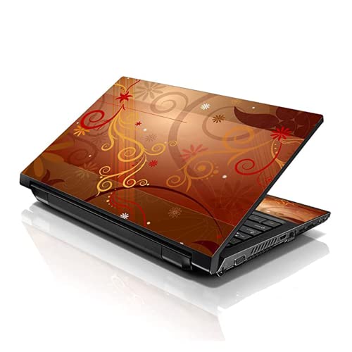 Image of LSS 15 15.6 Inche Laptop Notebook Skin Sticker with 2 Wrist Pads - Reusable Cover Protector Vinyl Sticker Cover Decal Fits 13 inch - 16 inch HP Asus Acer Samsung - Floral Vines Pattern