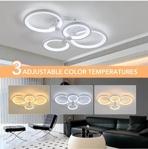 Image of 54W LED Ceiling Light for Living Room 3-Color LED Ceiling Light with Remote