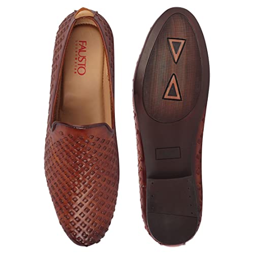 FAUSTO Men's Ethnic Jutis and Mojaris for Occasions|Ethnic|Wedding|Party|Fashion|Outdoor|Lightweight|Shoes with PU Sole