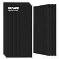 10 Pack Large Acoustic Panels,47.2 x 23.6 x 0.35 Inch Sound Proof Foam Panels for Walls?Premium Noise Dampening Panels,Sound Panels for Media Room, Office and Studio,Black