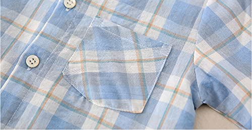 Toddler Baby Girls Boys Long Sleeve Button Down Shirt Kids Cotton Plaid Shirt Western Tops with Pocket Fall Clothes3