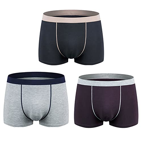 Boxers For Men Men's Underwear 3 Pieces Modal Loose Plus Size Fat Guy Boxer Boxer,dark Gray + Light Gray + Gray Purple,5X-Large