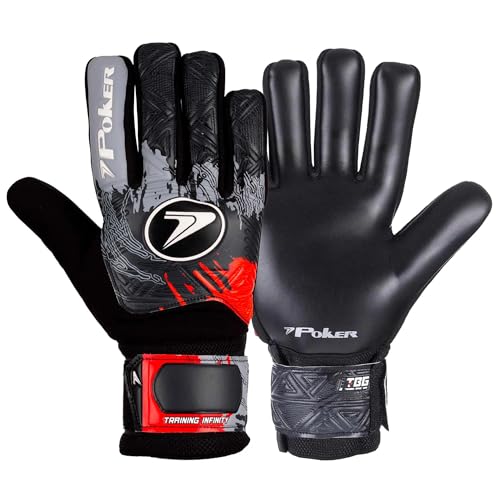 Luva De Goleiro Poker Infinity Campo Society Futsal Training - Vermelho/Preto - 8