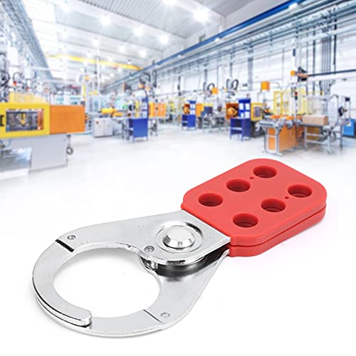 Image of FILFEEL Lockout Hasp, Lockout Hasp Steel Plastic Insulation Industrial Security Tool, 6 Hole Interlock, 1.5in Inside Jaw Diameter, Lock Out Tag Out Lock Hasp