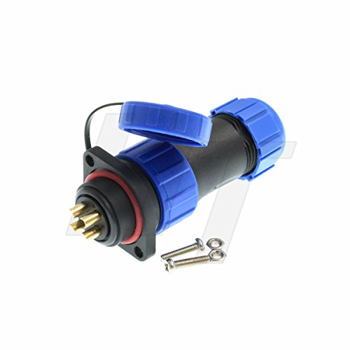 Hangton He21 4 Pin Male Cable Plug Female Panel Socket Quick Disconnect Waterproof Aviation Circular Power Connector 30 Amp (1 Set) #TOP1