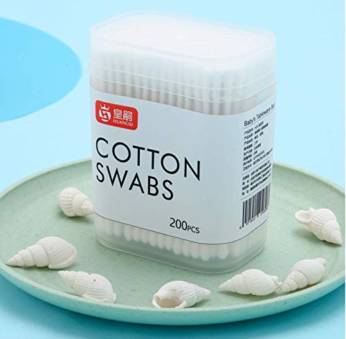 Preisvergleich Produktbild Baby-Wattestäbchen, Anlising 200 StückAntibakteriell Reinigung Sicher Wattestäbchen Bambus Wattestäbchen Paper Stick Handle Wattestäbchen Doppelspitzen Medical Make Up Beauty Tupfer