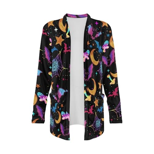 Image of Forchrinse Red Ladybug Cardigan for Women Causal Long Sleeve Open Front Cardigans Sweater Fashion 2024 Fall Coat with Pockets