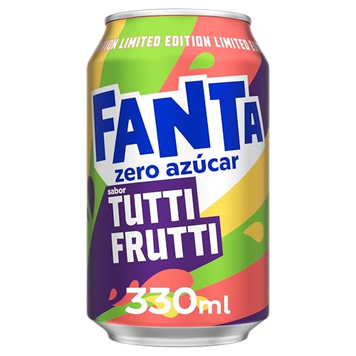 Fanta Tutti Frutti Zero, refresco sin azúcar, Pack 24 latas de 330 ml