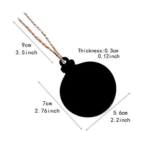 Supvox Mini Two-Sided Chalkboard Round With Hemp Rope Message Board Hanging Pendant Decor 10Pcs #TOP3