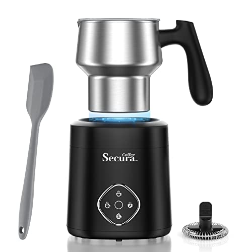 small Secura Coffee Milk Frother, Electric Steam Generator, 4-in-1 Milk Frother with Removable Stainless Steel…