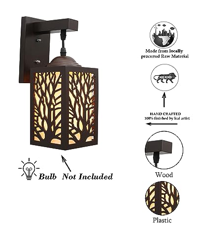 Image of Homesake Metal Walllamps (Floral Coffee Brown)
