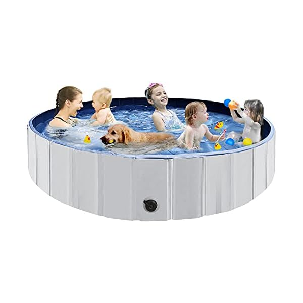 Juegoal 63″x 12″ Foldable Dog Pool for Large Dogs - Ultimate Fun and Cooling Experience