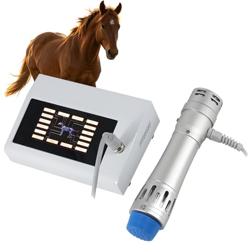 HuanSebesity Dispositivo Ondas De Choque Extracorpóreas Veterinario,Masajeador para Animales con 30 Niveles Energía Y 18 Niveles Frecuencia Regulables,para Rehabilitación Caballos Carreras