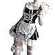 Zyimsva Maid Dress Halloween KostüM Maid Outfit Cospaly Dienstmädchen Kostüm Strümpfe Faschingskostüme Damen（S-M