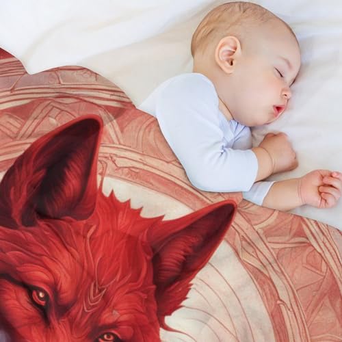 Couverture polaire loup chaude et confortable en flannel douce