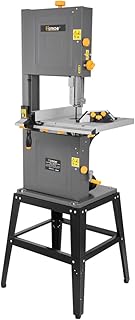 Hoteche 12-Inch Band Saw 7-Amp Two-Speed Benchtop with Stand for Woodworking and Metal Cutting, 1HP