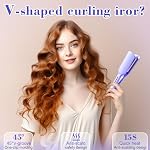 2 Barrel Wave Curling Iron, 1.25 Inch Hot Tools Crimper pour cheveux avec conception V-Groove & 5 Réglages de température, Revêtement en céramique Tourmaline pour les vagues profondes anti-calcaires, Vague pour cheveux longs