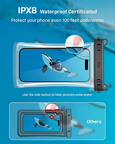 YOSH TPU Waterproof Phone Pouch, 2 Pack Crossbody Waterproof Phone Case, IPX8 Underwater Case for Swimming for iPhone 17 16 15 14 Plus 13 Pro Max Samsung S25 S24 23 S22 Xiaomi 15 Huawei up to 7.5"
