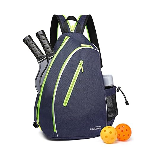 OUTPLORER Pickleball Bag for Men Women Pickleball Backpack Reversible Crossbody Sling Bag Sports Pickleball Sling Bag Adjustable Pickleball Backpack with Fence Hook