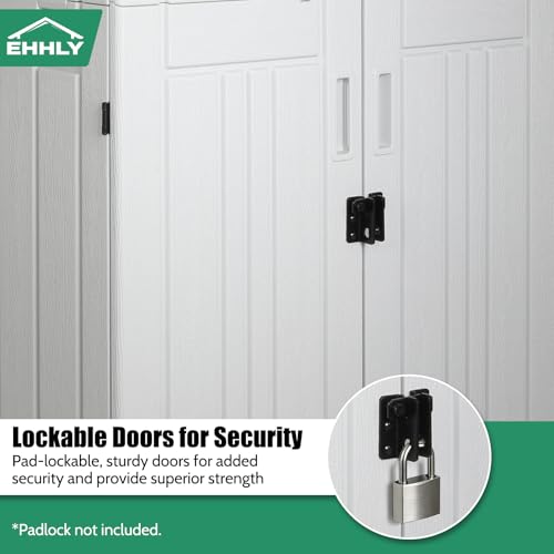 Image of EHHLY Heavy Duty Tall Storage Cabinet Outdoor Weatherproof, 28 Cuft Garage Storage Cabinet with 4 Adjustable Shelves, Lockable Kitchen Pantry Closer Organizer, 31Wx23Lx66H, Polar White