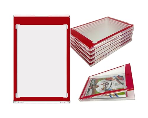 CASEFORCE Red Border Magnetic Card Holder One Touch Case - 35PT - 5 Pack