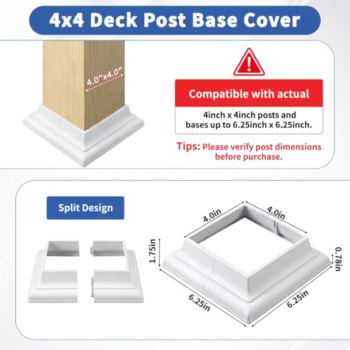 Cubierta de base de poste 4x4 de aluminio premium con acabado lacado estilo inglés 3