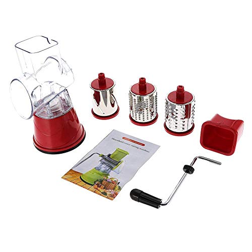 Rotary Drum Grater - Edelstahl-Schredder Handbuch Rotary Drum Grater Käsereibe Gemüseschneider Slicer Shredder (绿色)
