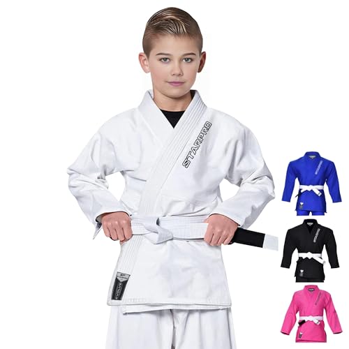 Starpro - Jiu Jitsu, wstępnie skurczony BJJ Gi dla dzieci Evolve Uniform - Wiele rozmiarów i kolorów - Jujitsu Gi, Lekkie BJJ, Jiu Jitsu Gi, Juijitsu Gi, Gi BJJ, BJJ Gi Junior