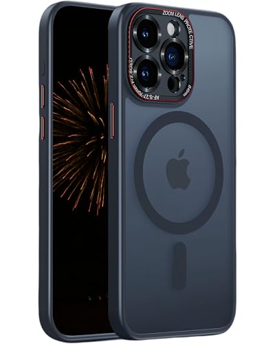 Zaprojektowane dla iPhone 16 Pro z Etui Full Cover Aluminum Lens Guard, Wzmacniana Ochrona, Cienkie Przezierne Matowe Antyodciskowe Smukłe Etui 6.3", Czarny