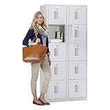 Vestiaire multicase - largeur 800 mm, 10 tiroir - entièrement gris clair