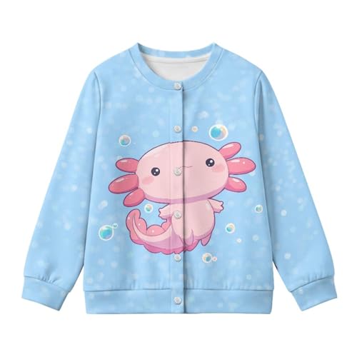 Image of Girls Cardigans Sweater Long Sleeve Crew Neck Button Down Sweaters School Outerwear for Kids Fall Winter Tops