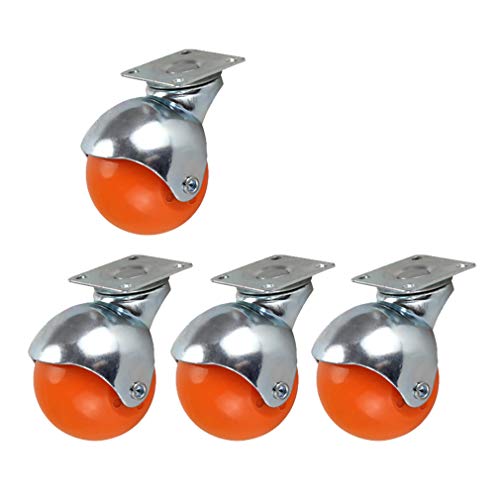 IUokLU Ruedas Giratorias Resistentes (Paquete De 4), Ruedas De Repuesto Galvanizadas para Sofá, Silla De Oficina, Gabinete Y Mesa, Capacidad De Carga De 120(Naranja)