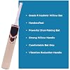 KLR Plus Kashmir Willow Cricket Bat, Handcrafted Grade R Willow with Web Tape Front Sticker Back Kashmir Willow Handle, Red and Black, Large