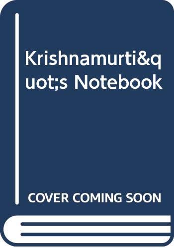 Krishnamurti"s Notebook 0060804351 Book Cover