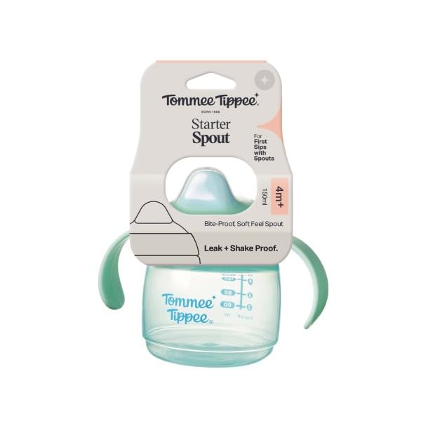 Tommee Tippee Superstar Sippee, Weaning Sippy Cup for Babies with INTELLIVALVE Leak and Shake-Proof Technology and BACSHIELD Antibacterial Technology, 4m+, 190ml, Pack of 1, Green