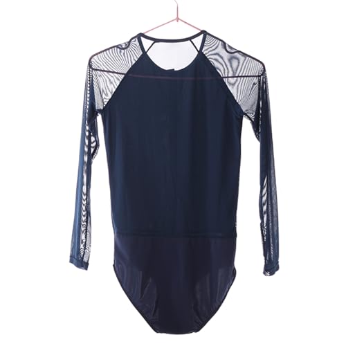 Roupas de patinação artística para meninos e homens, malha simples cor sólida collant de patinação a