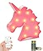 Light Up Pink Unicorn Marquee | Perfect for Kids Bedroom Decorations, Night Lights, Unicorn Party Supplies, Girls Room Decor, Decorative Wall Lamp | Battery Operated LED with Remote Control