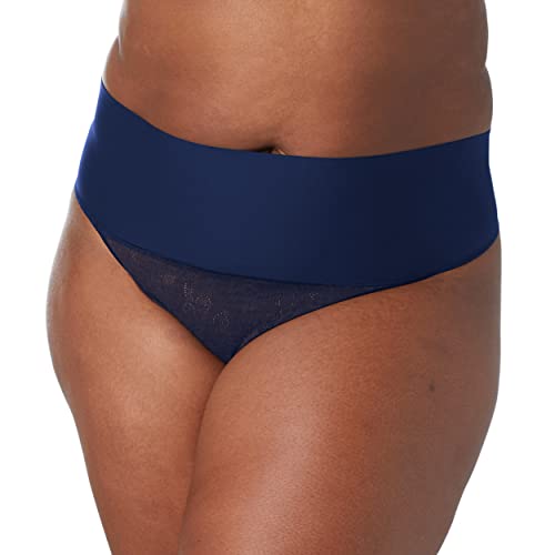 Image of Maidenform womens Tame Your Tummy Lace Thong Panties, Firm Control Shapewear Thong, Cool Comfort