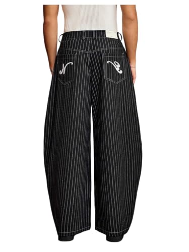 Men's 2025 Baggy Dress Pants Striped Wide Leg Pleated Pants Business Casual Trousers with Pockets