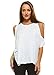 Cold Shoulder Dolman Top Shirt Blouse Batwing Sleeve Side Slit Made In USA