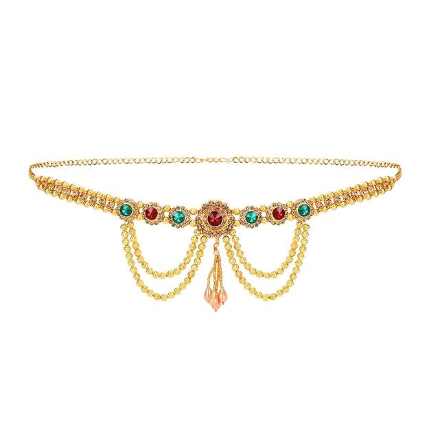 Adjustable Golden Polish Pearl layer Multicolour Stone Crystal Ottiyanam/Waistchain/Kamarband for Women And Girls Wear On Saree/lahnga And Ethnic Wear (B0D2X7Y6NG) Amazon Price History, Amazon Price Tracker